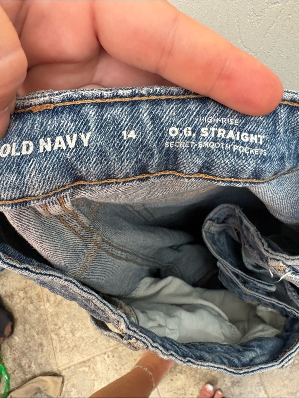 Old Navy Light Blue High Rise Straight Jeans - OG Straight leg - Picture 2 of 3